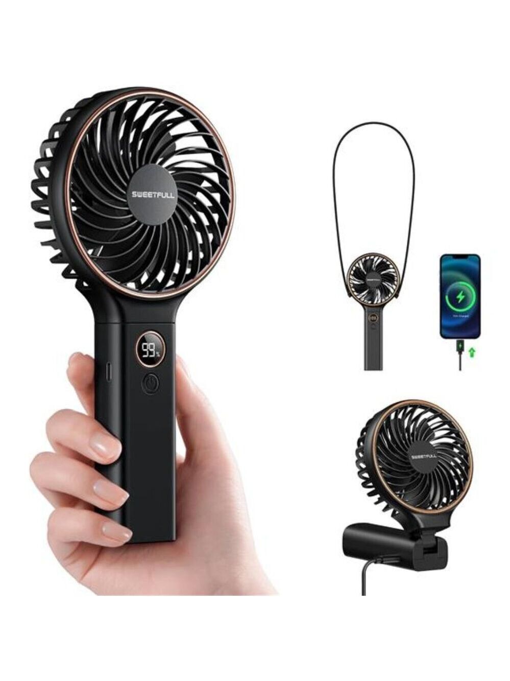 Handheld Mini Fan Portable Rechargeable Foldable Travel Fan USB Personal Cooling